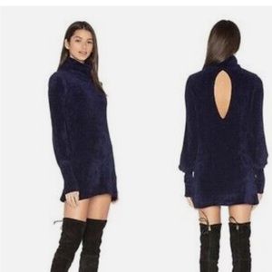 Free people dress moon chenille long sleeve cut out back long sleeve size XS